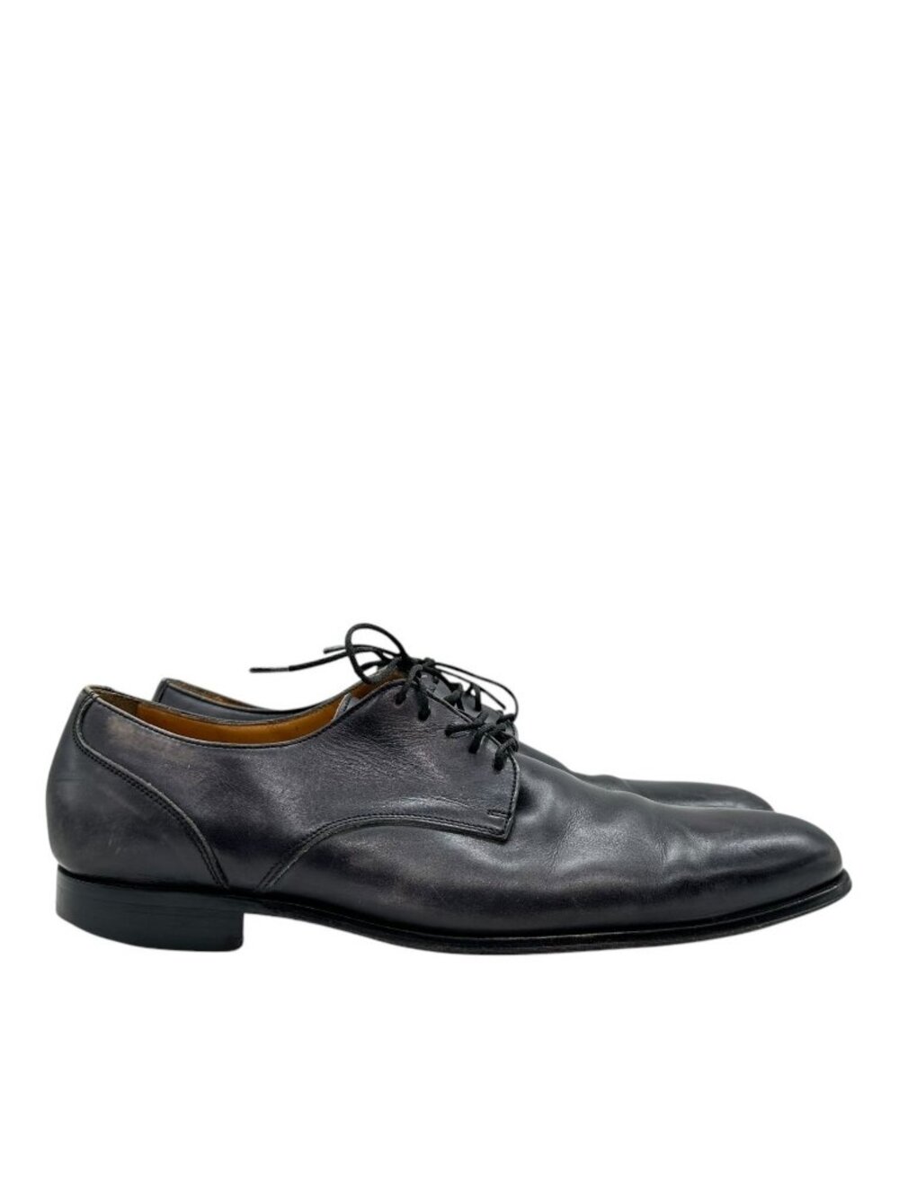 $450 Jose Real Italian Black Leather Dress Shoes EU 46 US 13 Made In Italy Derby